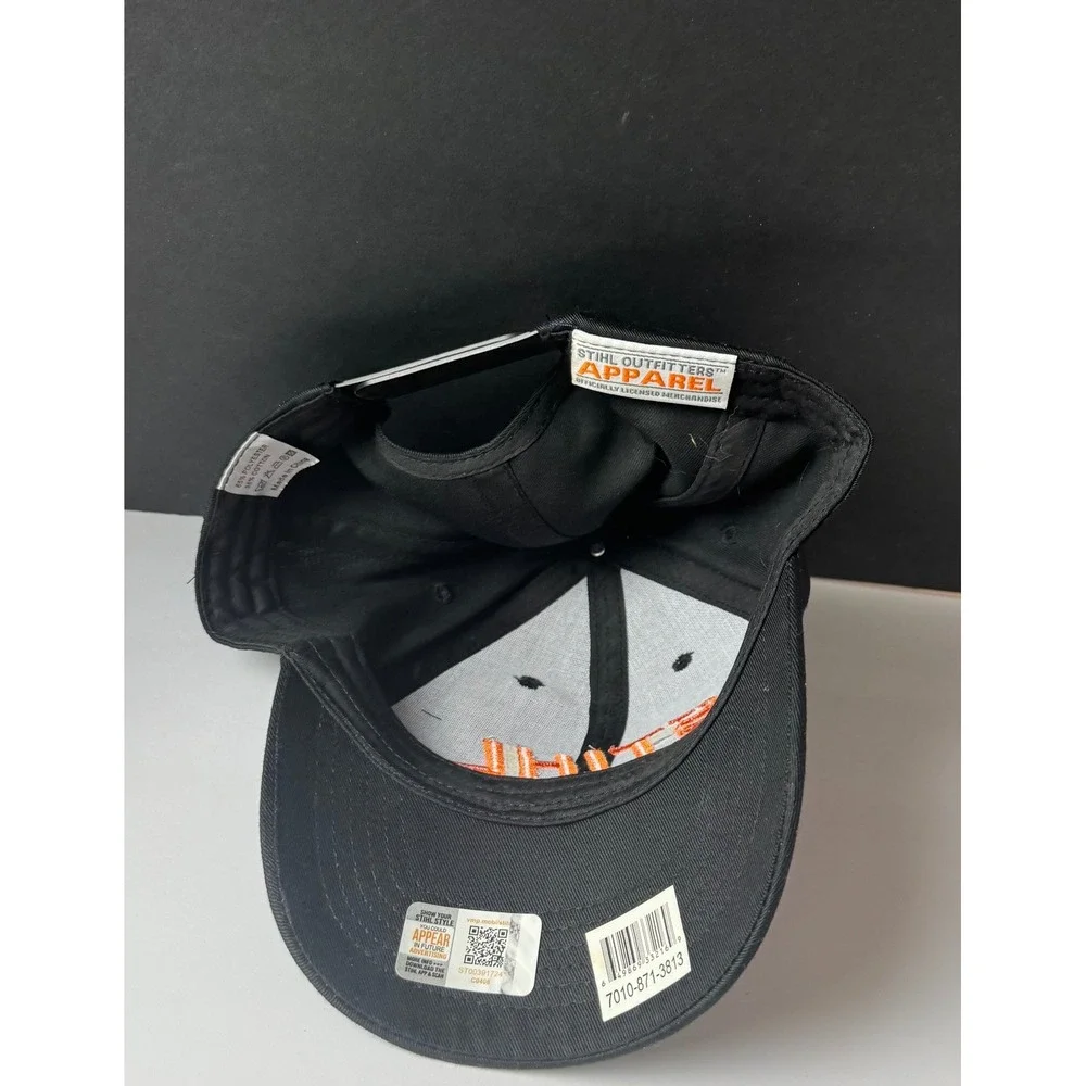 STIHL Hat Lot of 2 Black Orange Mesh Trucker Snapback Adjustable Baseball Caps